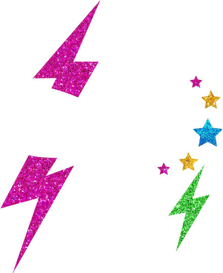 Aufkleber Schmuck Gesicht Dekoration Disco Blitz