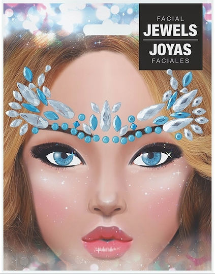 Stickers Jewelry Blue 3d Face Crystals