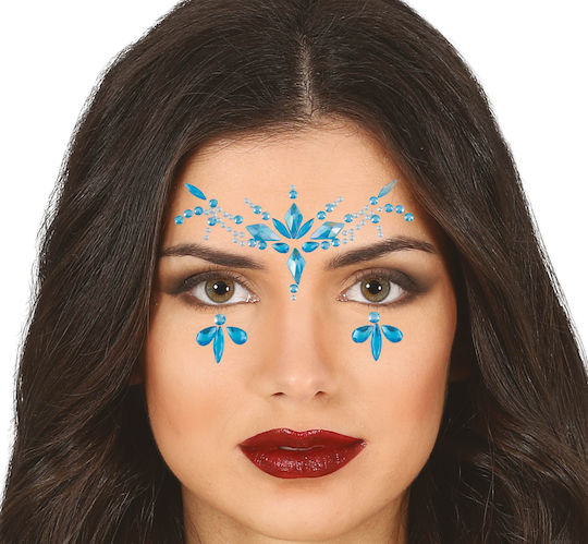 Jewelry Stickers Blue Crystals Face