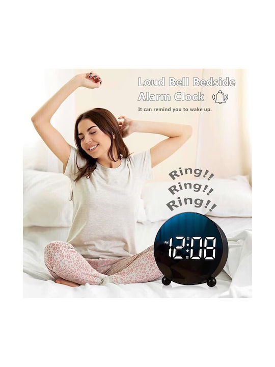 Silent Tabletop Digital Clock LED with Alarm Clock Black HL-8895-BLACK
