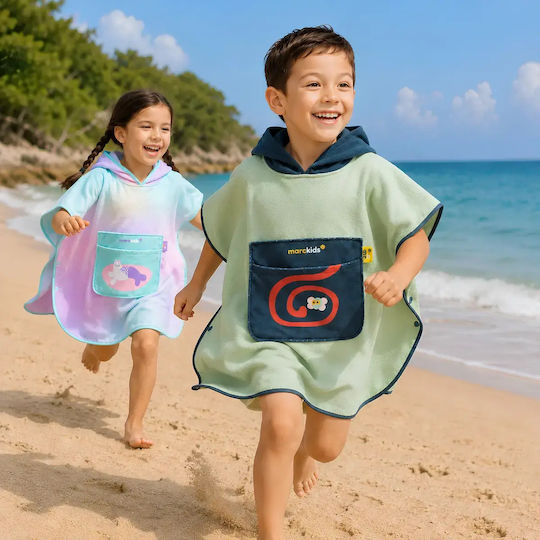 Παιδικό Πόντσο Θαλάσσης Κορίτσι Marckids Γατογοργόνα Κουκούλα & Τσέπη