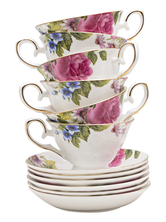 Beauty Home Art 7715 Σετ Φλιτζάνια Tσαγιού από Πορσελάνη Χρυσά 200ml 12τμχ