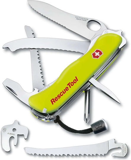Victorinox Rescue Tool Mw Швейцарско Армейско Ножче Жълто в Калъф