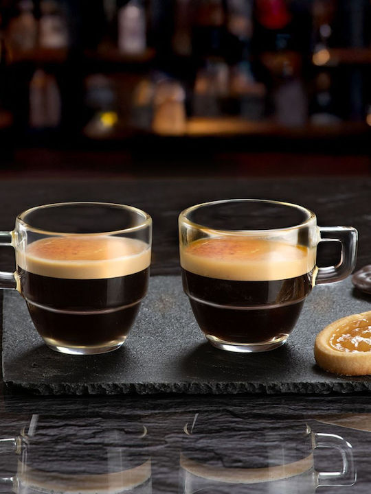 RCR Set Coffee Cups Glass Brown 120ml 6pcs