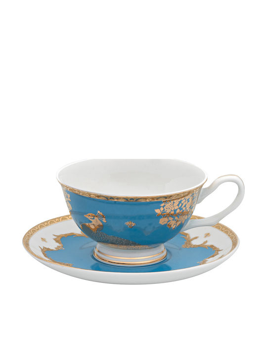 Beauty Home Art 7714 Σετ Τσαγιού από Πορσελάνη Μπλε 1250ml 13τμχ