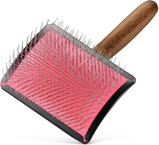 Artero Doppelseitige Hundebürste Mittel / Groß für langhaarige Hunde für Fellpflege Rosa