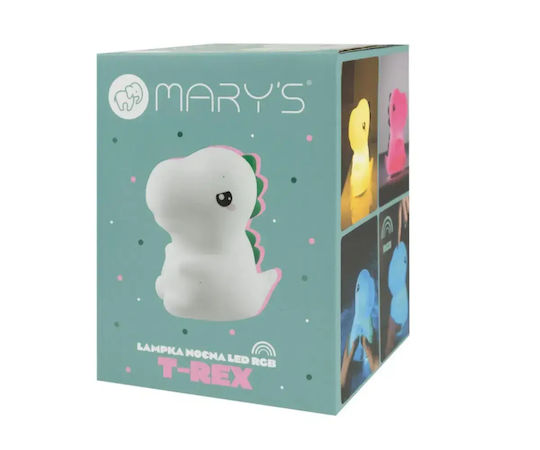 Mary's Led Kids Decorative Touch Lamp Tyrannosaurus Rex White 14.4x10.3x6.5cm