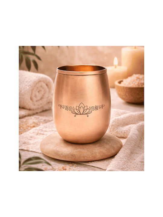 Kupfer Wasserbrille Lotus Design Handgefertigte Reine Kupferbrille 350ml