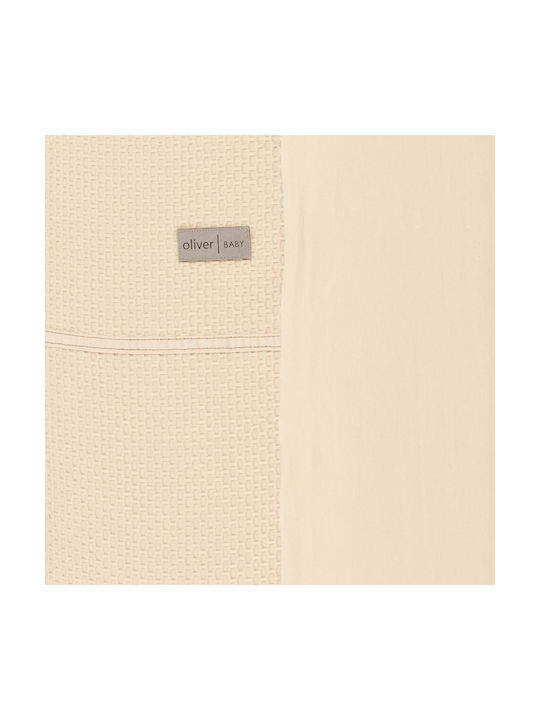 Baby Oliver Set Lenjerii de Pat Bebe Pentru Leagăn Din Bumbac Bej 75x110cm