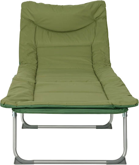 vidaXL vidaXL Green Foldable Steel Beach Sunbed