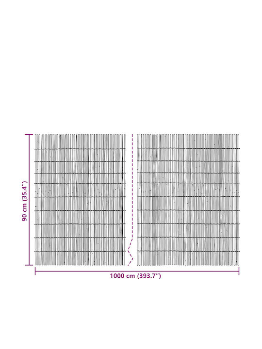 vidaXL Καλαμωτή με Ολόκληρο Καλάμι 90x1000cm