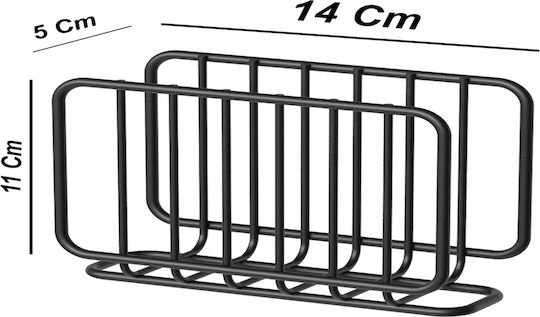 Femmit Tabletop Metallic Napkin Holder Black 14x11x5 Cm