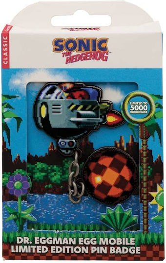Sonic Hedgehog Значка Dr Eggman Egg Mobile Chained