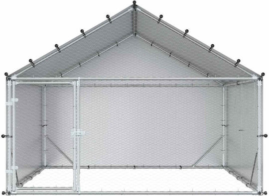 vidaXL Poultry Coop Galvanized Steel L2 x W2 x H1.5m