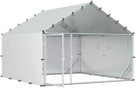vidaXL Poultry Coop Galvanized Steel L2 x W2 x H1.5m