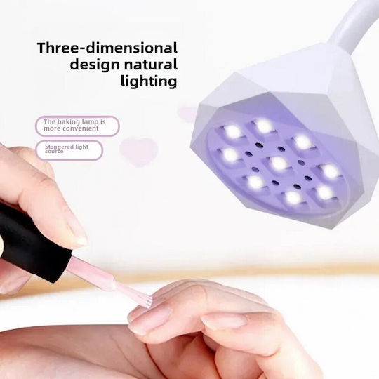 Rechargeable Nail Polish Curing Lamp UV / LED Battery 27W White