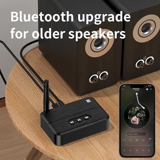 Receptor Audio Bluetooth 5.4 Rx Adaptor Techstar M60 Împerechere Nfc Aux + Rca Redare Usb Tip-c Stick Usb Microfon Integrat Hifi 10m