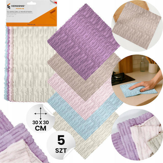Vergionic Țesături De Curățare Din Microfibra 30x30 Cm 5 Bucăți Moi Absorbante