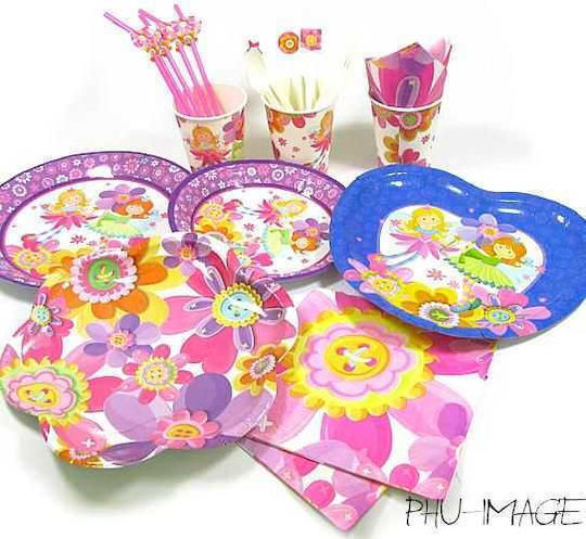 Plates 23x24 Heart Floral Fairies 6 Pcs
