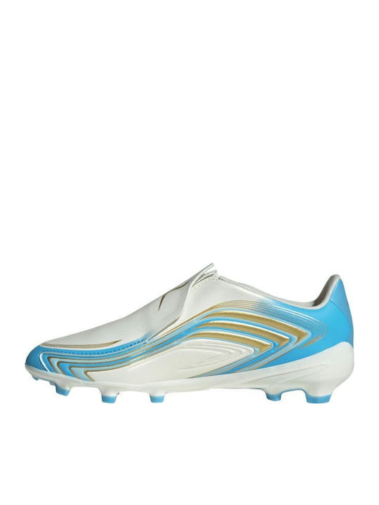 F50 Messi League FG Детски Футболни Обувки с Бутони Бели