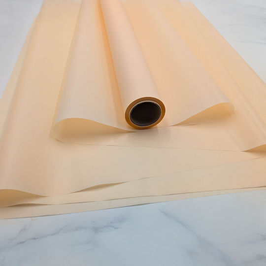 Floral Matte Foil "matte 90's" Peach Roll 58cm X 20m