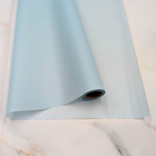Matte Blumenfolie "matte 90er" Türkis Rolle 58cm X 20m