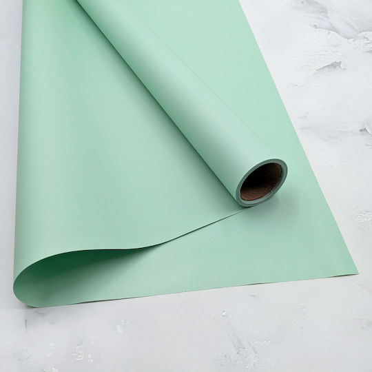 Floral Foil Elegant Pastel Green Roll 58cm X 10m