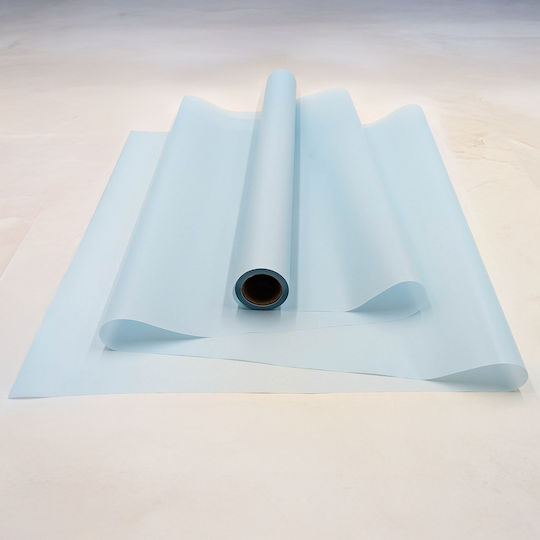 Matte Blumenfolie "matte 90er" Türkis Rolle 58cm X 20m