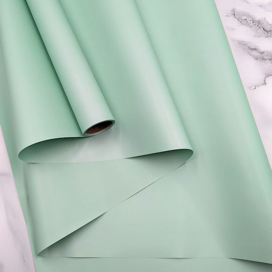 Floral Foil Elegant Pastel Green Roll 58cm X 10m