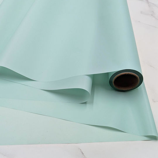 Floral Matte Foil "matte 90's" Pastel Green Roll 58cm X 20m