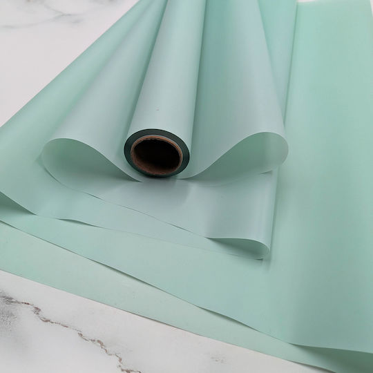 Floral Matte Foil "matte 90's" Pastel Green Roll 58cm X 20m