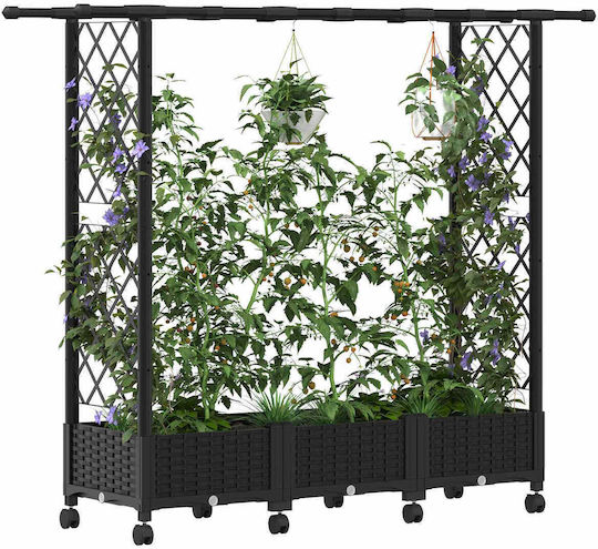 vidaXL Kunststoff Blumenkasten Schwarz 164x40x127cm