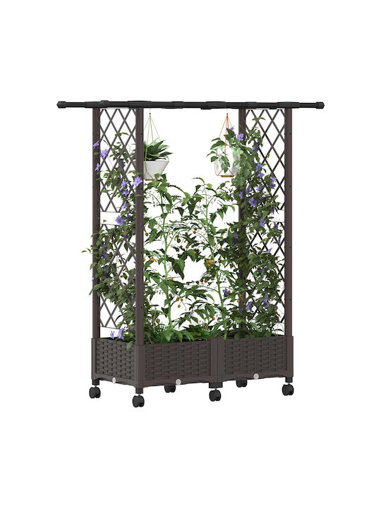 vidaXL Kunststoff Blumenkasten Braun 122,5x40x127cm