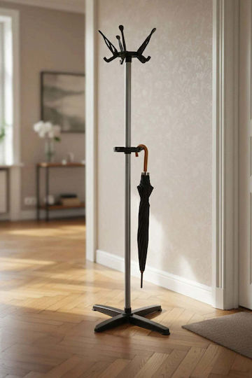 SteweHome Freistehender Metallischer Kleiderständer Grau 29x29x170cm