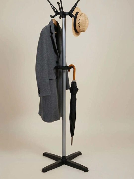 SteweHome Metallic Black Coat Rack 170cm