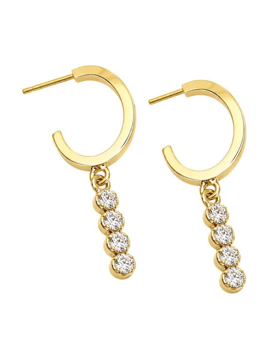 Victoria Cruz Earrings made of Silver Gold Plated with Stones