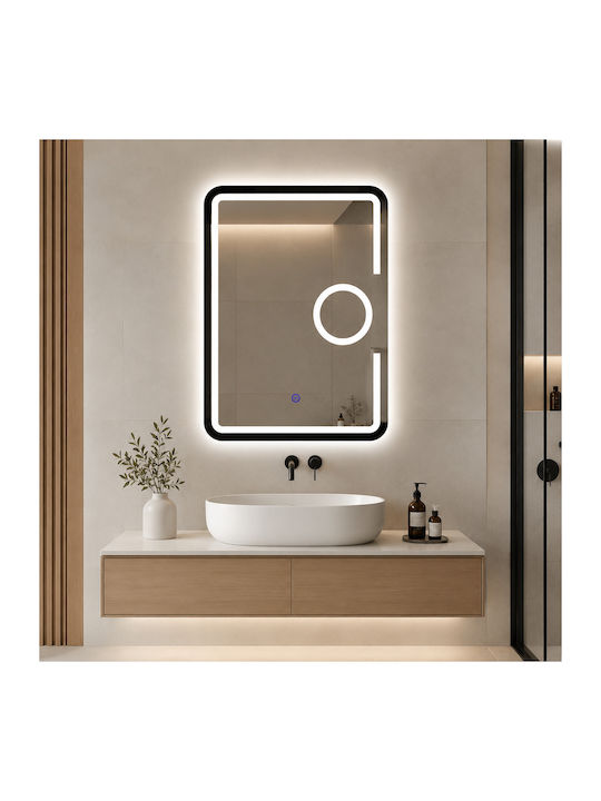 Futura Увеличаващо Правоъгълно Огледало За Баня LED Touch 60x80cm Бял