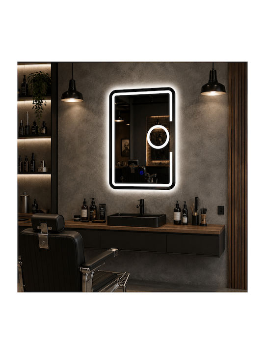 Futura Увеличаващо Правоъгълно Огледало За Баня LED Touch 60x80cm Бял