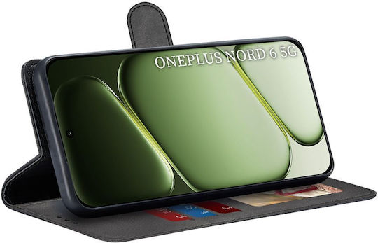 Techsuit Diary Book Synthetisches Leder Schwarz for OnePlus Nord 6