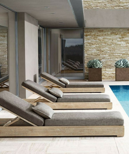 Strom Eco Beach Sunbed Grey with Pillow 210x80x40cm