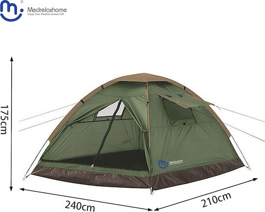Medrelaxhome Σετ Camping 2 Τεμαχίων, Με Σκηνή Camping Με Προστασία Uv Και Πτυσ. Καρέκλα Camping Deluxe Πράσινη