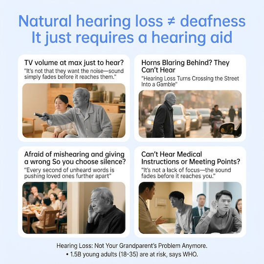 Neck Hearing Aid 64 Channels Sound Amplification 120db Rechargeable Hearing Aid