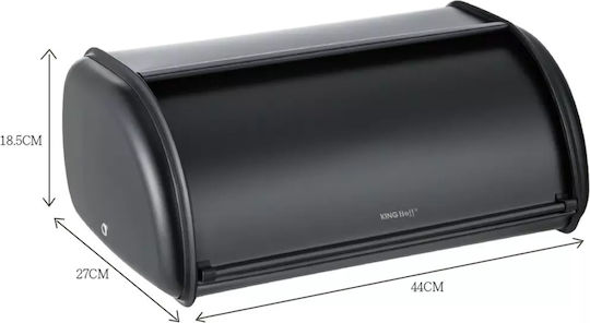 KING Hoff Bread Box with Lid Inox Grey 44x27cm