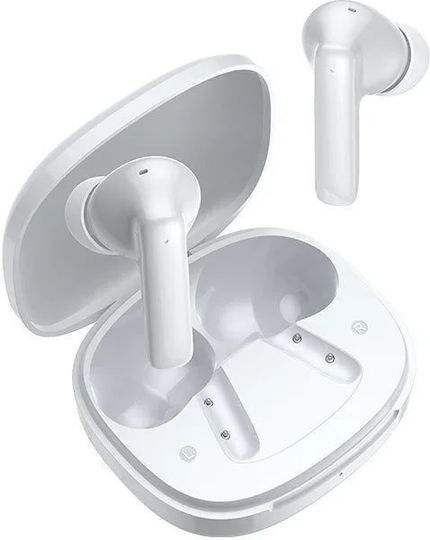 QCY T13 Pro In-ear Bluetooth Handsfree Ακουστικά με Αντοχή στον Ιδρώτα και Θήκη Φόρτισης Λευκά