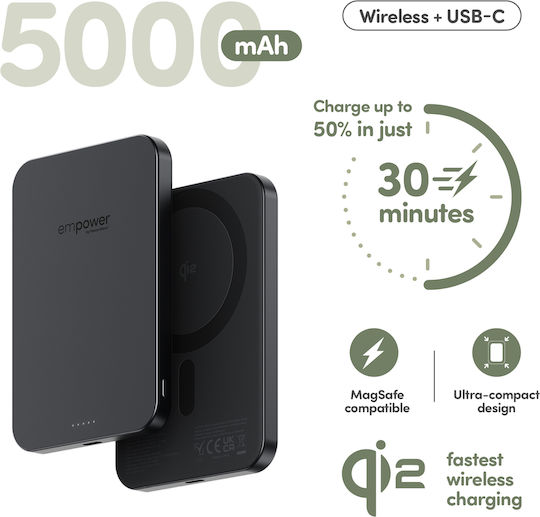 PanzerGlass Empower MagSafe 5000mAh 15W with USB-C Port Black