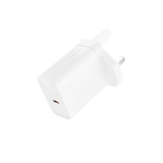 XO Зарядно Устройство Без Кабел с USB-C Порт 20W Power Delivery Бял (L160 UK)