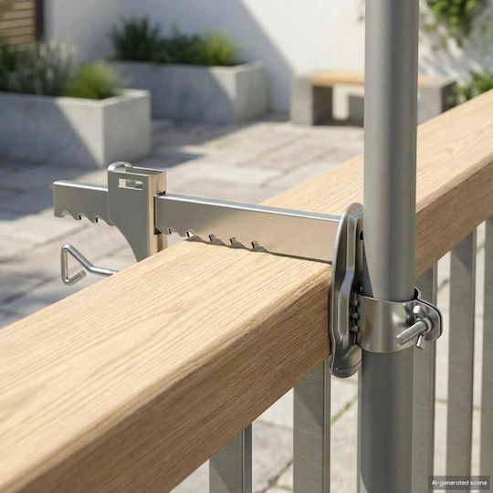 vidaXL Βάση Ομπρέλας Μεταλλική Ασημί 27.5cm