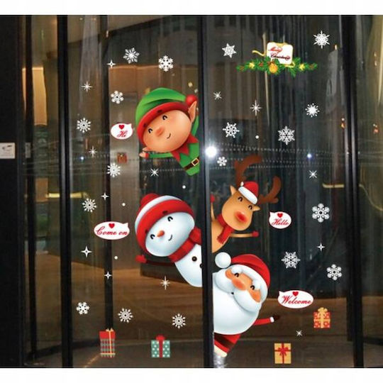 Ecarla Christmas Colorful Window Stickers 1 Sheet 20x30cm Nkd20