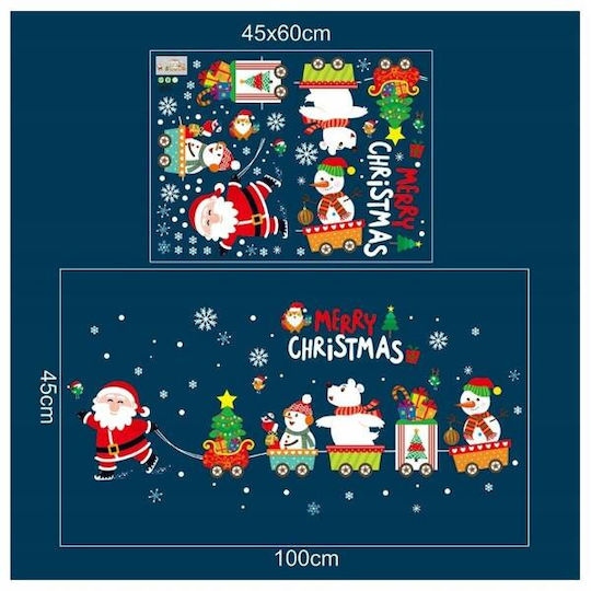 Ecarla Christmas Colorful Window Stickers 2 Sheets 30x45cm Nkd25