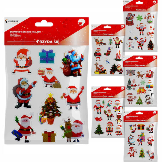 Weihnachts-Gel Fensteraufkleber Mix Vergionic